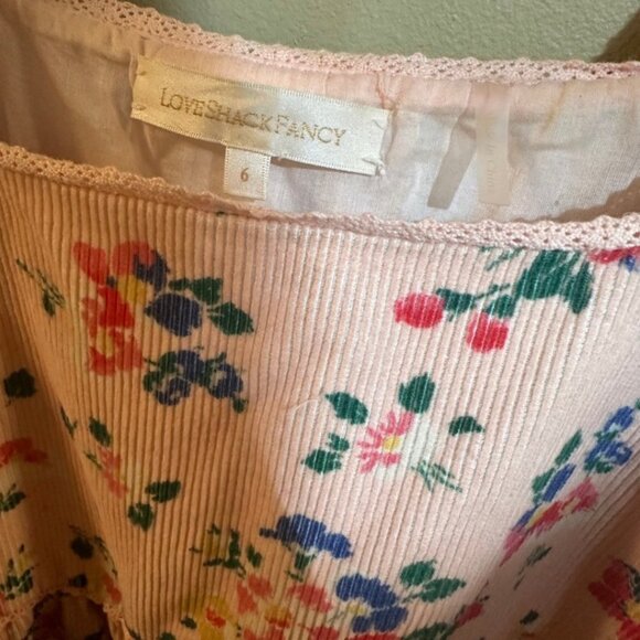 LoveShackFancy Raleigh Babydoll Dress in Corduroy Size 6 - Picture 5 of 8